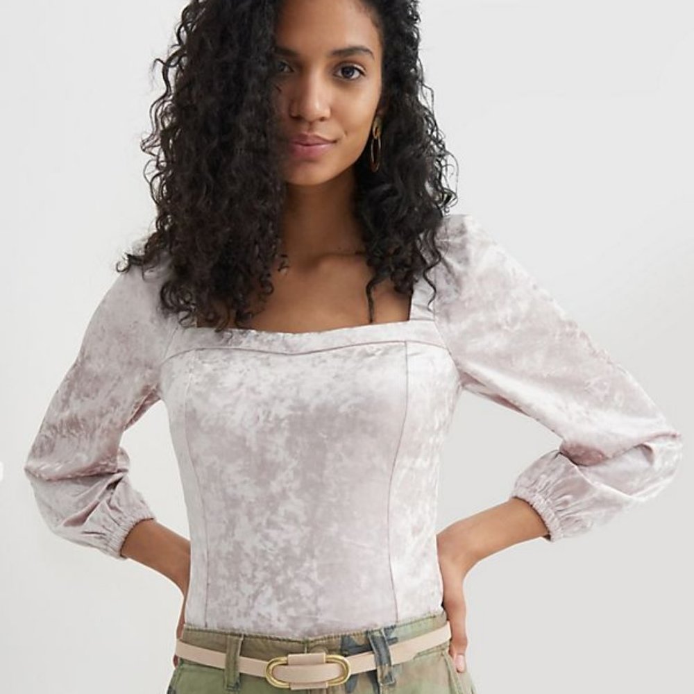 NWT Anthropologie Romantic Jessima Velvet Top XS